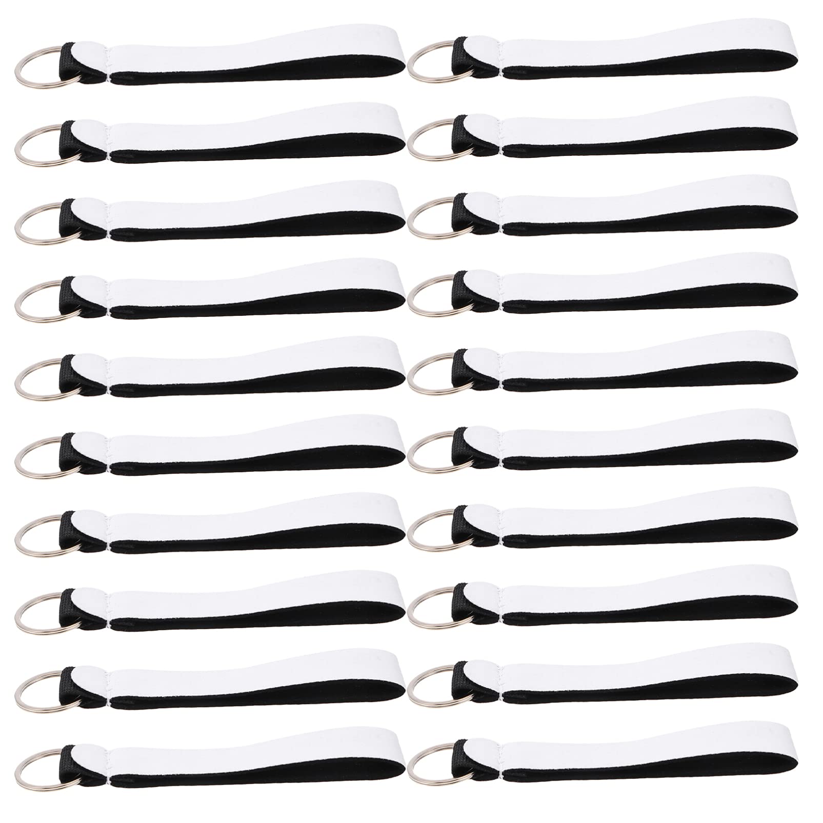 Artibetter 30pcs Sublimation Blanks Wristlet Keychain Lanyard DIY Printable Blank Wrist Lanyard Keychain Strap Portable Rectangular Key Rings Holder