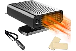 LEAFLAI 2026 New Car Heater, 150W 12V Portable Heater Anti-Fog Plug in Cigarette Lighter Defroster 2 in 1 Heating/Cooling Mini Car Defroster Windshield Defogger Defroster for All Car