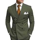 HANBANGWEI 2 Piece Double Breasted Suit Men Slim Fit Mens Double Breasted Blazer Pants Sets Wedding Prom Homecoming Suit