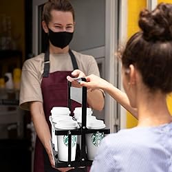 Bodaon 6 Cup Drink Carrier with Handle, Plastic Cup