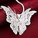 CS-DB 1 PCS 9K White Gold Plated Butterfly Pendant+Chain Women Lady Girl Sterling (Style 01)