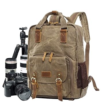 DRF Mochila de Lona para cámaras réflex Digitales con Soporte de ...