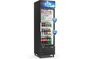 MOJGAR 14.8 Cu Ft ETL & DOE Certified Commercial Merchandiser Refrigerator for Beverage,Glass Door Upright Display Fridge with Front LED Light,Large Freestanding Business Cooler for Shop,Restaurant,etc