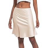 MOSCOAL Satin Half Slip for Women Under Dress Slip Skirt Extenders Underskirt for Dresses