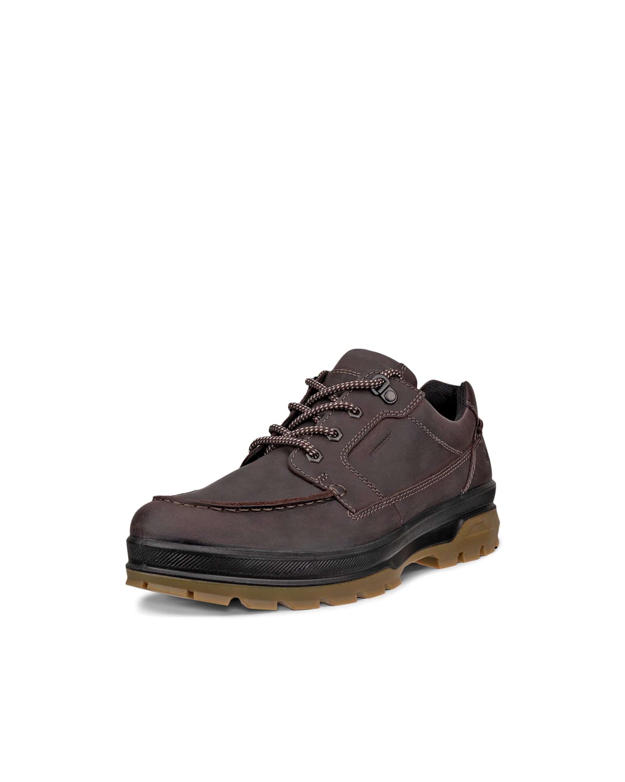 ECCO Men’s Rugged Track Moc Toe Low Waterproof Hiking Shoe, Coffee, 6-6.5
