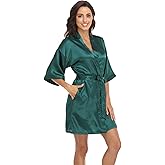 Women's Satin Kimono Robes Bridesmaid Wedding Robes Silky Bathrobes Summer Loungewear