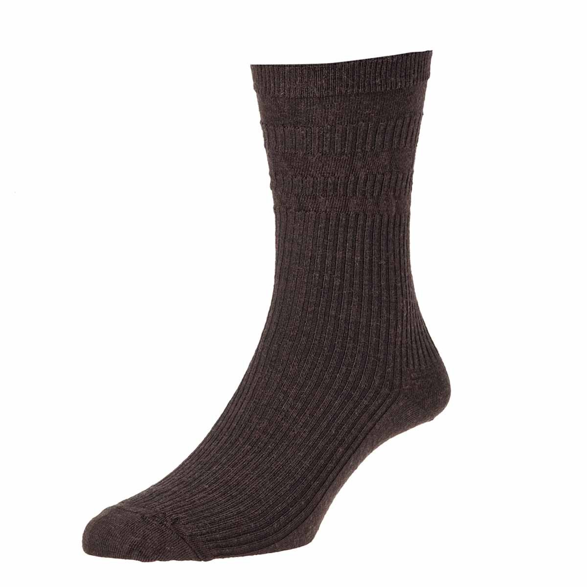 HJ Hall Women's The Original Wool Softop Casual Socks, Brown, 47