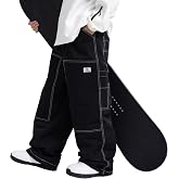 SNOWVERB Women's Men's Waterproof Baggy Fit Snow Pants for Ski &amp; Snowboard | Cold Weather Ready, Waterproof &amp; Windproof, Warm Insulation with Breathability, Streetwear Jean Style and Zipper Pockets