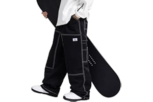 SNOWVERB Women Men Streetwear Snowboard Jeans Waterproof Ski Loose Fit Snowboard Insulated Windproof Baggy Snow Pants