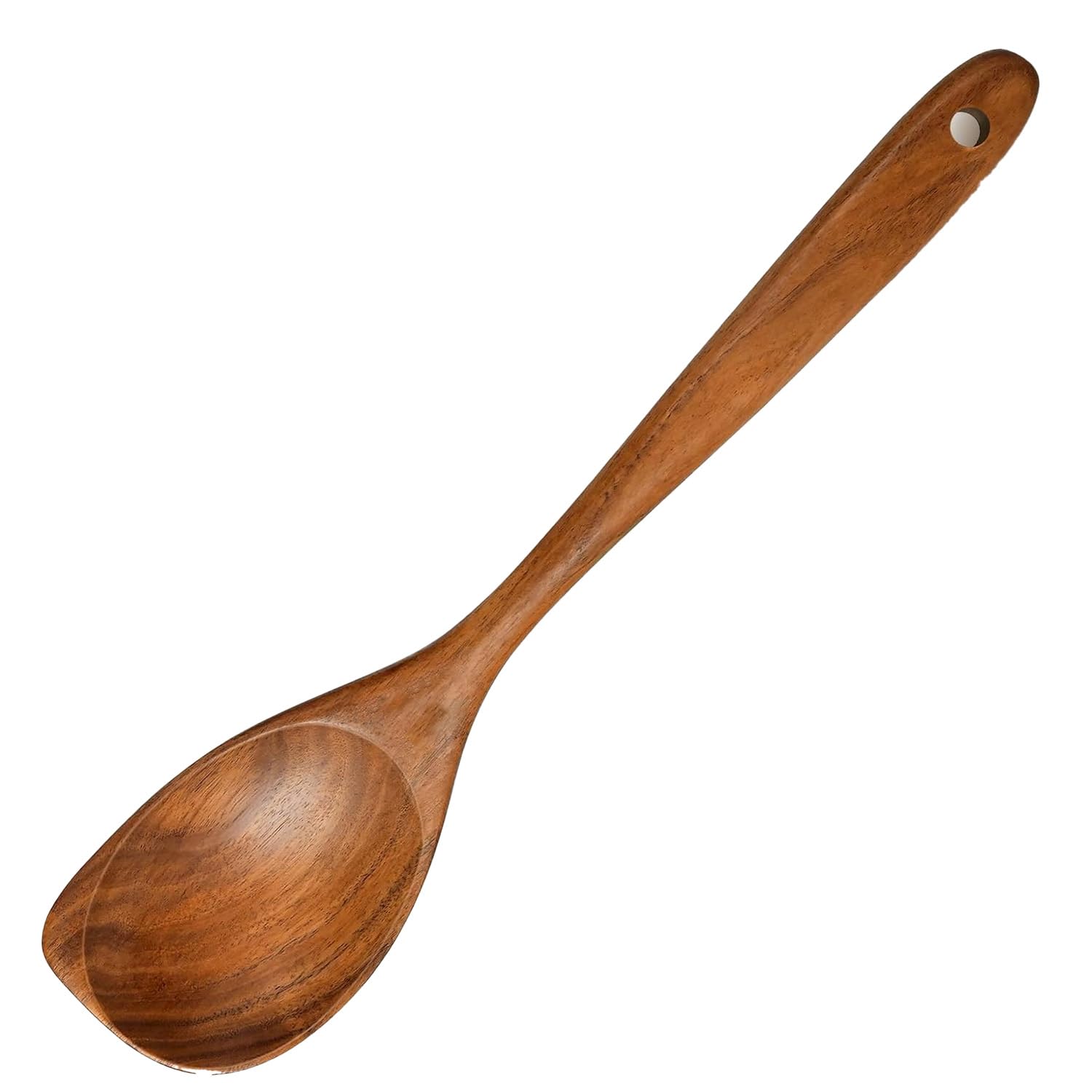 Wooden Non-Stick Spoons - 12.8 Inch Long Handle, Big Stirring Corner Spoons, Heat Resistant Wooden Cooking Utensils (1Pcs)