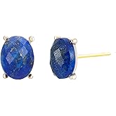 Dainty Gold Natural Stone Crystal Earrings for Women - Faceted Crystal Mystical Pentagram Stud Earrings, Healing Gemstone Gift for Birthday/Spiritual Healing