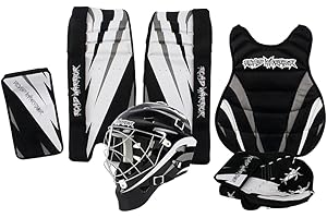Road Warrior 22" Street Hockey Goalie Set, Durable & Adjustable, Road Hockey Goalie Equipment Includes Leg Pads, Chest Protec