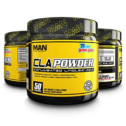 MAN Sports Cla Powder Conjugated Linoleic Acid Healthy Weight Management Supplement, Blue Bomb-Sicle, 50 Servings, 170 Grams