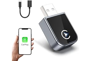 EZLUCKY Wireless CarPlay Adapter for iPhone 2025 Upgrade, Mini Size, Convert Wired to Wireless, Plug & Play, Zero Latency, USB A & C Compatible, Works with 2015+ Cars & iPhone 6+