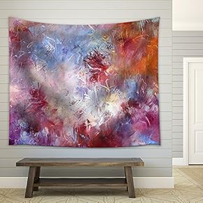 Abstract Oil Paint Texture on Canvas - Fabric Wall Tapestry Home Decor - 51x60 inches