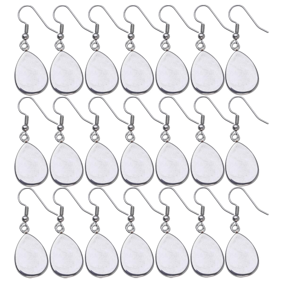 EXCEART Oval Ear Hook Ear Holder Base Plate Earrings Jewelry Making Supplies Lightweight Stainless Steel Dangler for Party DIY Earring Kit