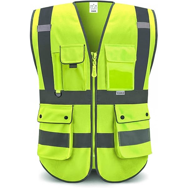 Dazonity High-Visibility Safety Vest – Mesh, Reflective Strips, Adjustable, For Work, Running, Cycling