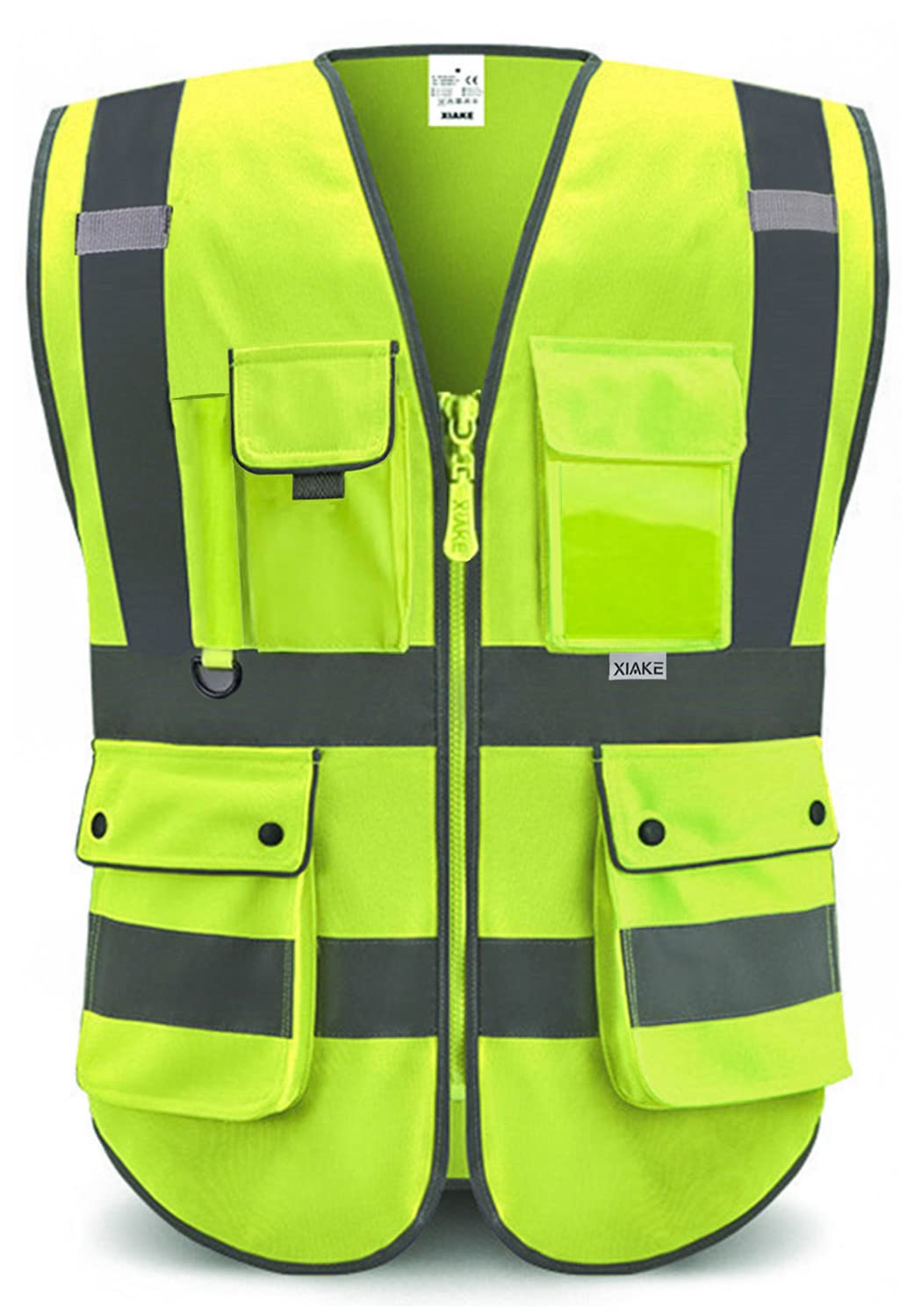 XIAKE RV120528 High Visibility 8 Pocket Reflective Safety Vest