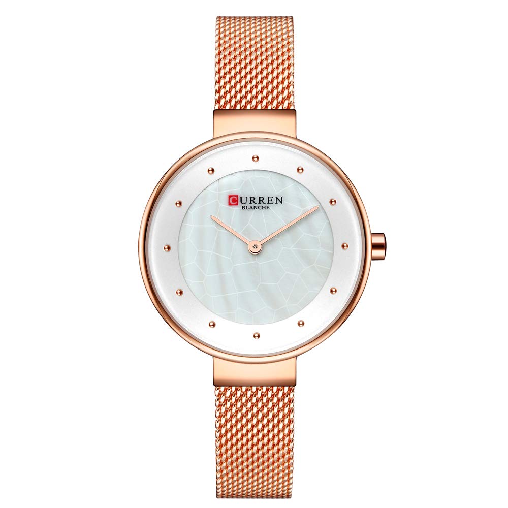 Women Watches,CURREN Watches Quartz Analog Calendar,Wrist Watch for Women, Fashion Waterproof Stainl