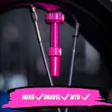Muc-Off Tubeless Valves V2 7075 Aluminium Presta Pink 44mm with Core Tool view 4