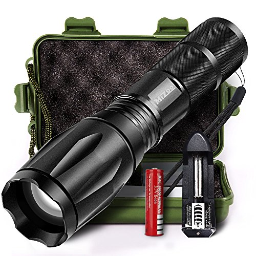 MIZOO LED Flashlight Mini Portable Torch Adjustable Focus, Super Bright – Sturdy and Durable Aluminium Structures – Water Resistant Lighting Lamp Torch For Hiking, Camping, Emergency