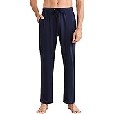 Vulcanodon Mens Cotton Pajama Pants Lightweight Soft Sleep Bottoms with Pockets and Button Fly Lounge PJ