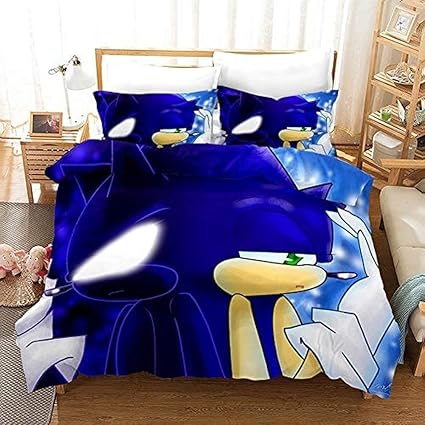 Juego de cama de microfibra 227 con estampado sónico 3D, con 1 funda de