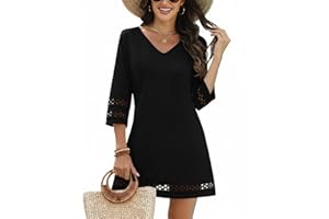 VIMPUNEC Swimsuit Coverup for Women Bathing Suit Cover Up Summer Casual Beach Dress Shirts
