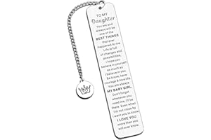 KINMES Daughter Valentines Day Gifts Bookmark, to My Daughter Gifts from Mom Dad, Inspirational Bookmark for Kids Teen Girls Her Wedding Graduation Gifts, Daughters Birthday Christmas Stocking Stuffers Gifts