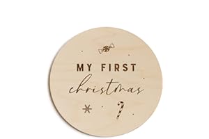 The Cotton & Canvas Co. My First Christmas Wooden Milestone Card, Baby's First Year, Baby's First Holiday, Baby Shower, Newborn, Photoshoot Prop