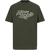 GUESS Men's Eco Short Sleeve Embroidery Triangle Tee