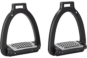 Sorandy 1 Pair Horse Stirrups for Professional Equestrian Events, Alloy Side Opening Safety Stress Relief Stirrup with Anti S