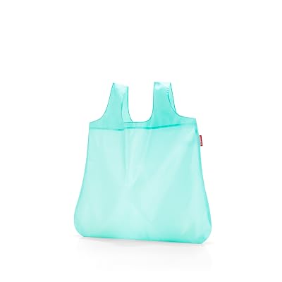 reisenthel Mini Maxi Shopper, Packable Reusable Shopping Tote with Carrying Pouch and Clip, Glacier Blue