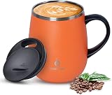 Ideus 470ml Double Wall Stainless Steel Coffee Mug Orange