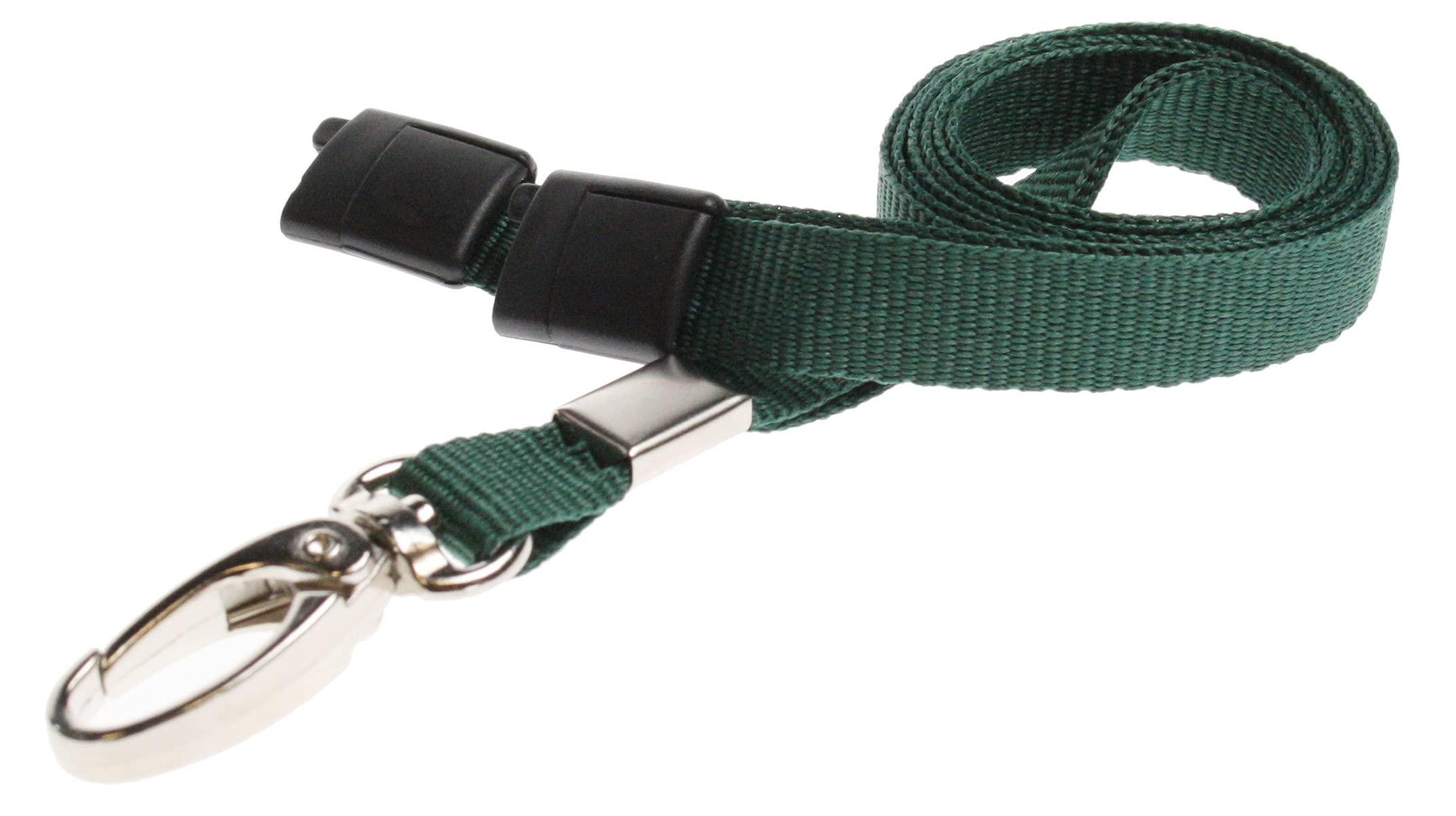 PCL Media ltd® 10 x Breakaway Safety Lanyard Neck Strap Swivel Metal Clip for Id Card Holder - Pull Quick Release Design Lanyards Bulk 10pcs (Green)