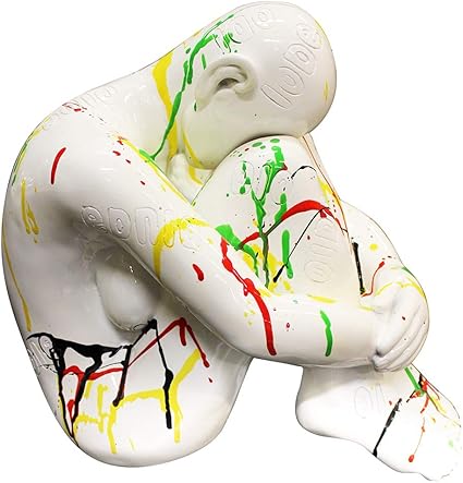 Meubletmoi Sculpture De Femme En Repli Blanc Laque Avec Jets De Peinture Objet Design Decoration Amazon Fr Cuisine Maison