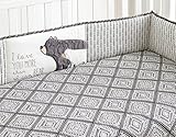 Levtex Baby Bailey Charcoal and White Arrow 4 Piece Crib Bumper