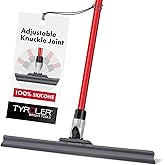 Tyroler Floor Squeegee Heavy Duty 45CM 100% Silicone Head Squeegee Broom, Anti-Rust 4 Part Handle, Squeegee Floor for Washing