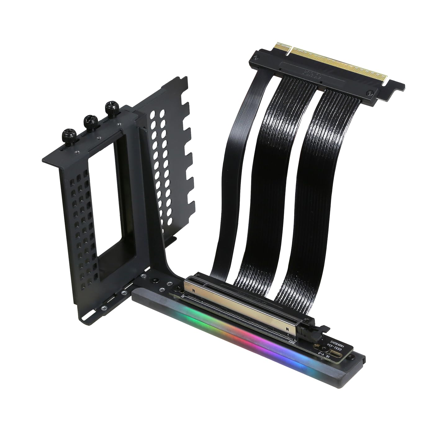 Photo 1 of Formulamod V3 Vertical GPU Bracket Kit with PCIe 5.0 x16 Riser Cable, Adjustable (13-17cm) Mount, 5V ARGB Sync, Heavy-Duty Steel, 90-Degree Gen5 Riser for ATX/MATX (7-Slot Open-PCI Design) (Black)