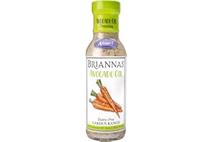 BRIANNAS - Avocado Oil Dairy-Free Garden Ranch Dressing - Nutrient Rich, No Sugar, Keto Friendly Salad Dressing made with 100% Avocado Oil - 10 oz. Bottle