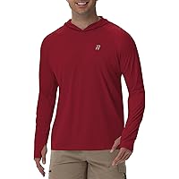 IBIH Sudadera Con Capucha Y Protección Solar UPF50+ Para Hombre, Manga Larga, Con Agujero Para El Pulgar, Elástica, De Secado Rápido, Chaqueta De Pesca Con Cremallera Completa, Color Azul Profundo