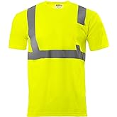 JORESTECH Safety Shirt High Visibility Reflective Short Sleeve with Front Pocket ANSI Class 2 Type R