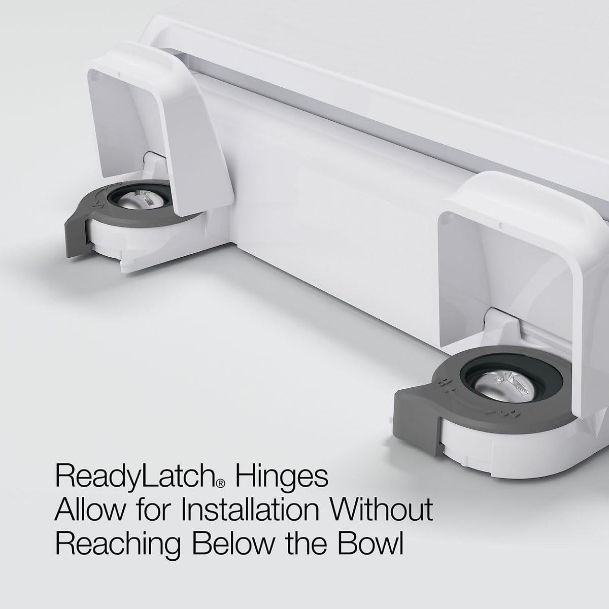 KOHLER 4636-RL-0 Cachet ReadyLatch Elongated Toilet Seat Slow Close, Soft Close Toilet Seat Quiet Lid, Contoured Grip-Tight Bumpers Installation Hardware, Apartment Essentials, White