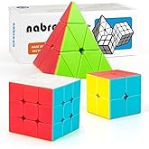 3x3 Speed Cube Set, Stickerless Puzzle Cubes with 2x2 and Pyramid | 3 Pack Cube Set, Kids Adults Puzzle Toy, Educational Brain Teaser, Travel Activity, Classroom Rewards, Birthday Gifts