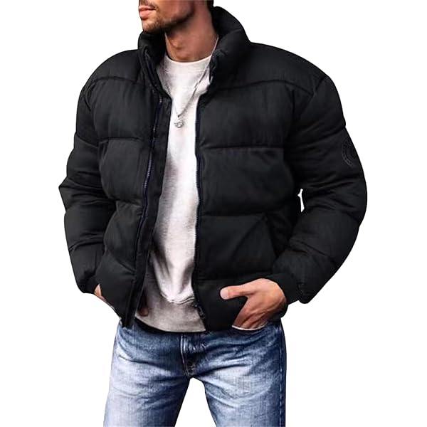 Amazon.com: Mens Winter Coat Puffer Jacket Windproof Stand