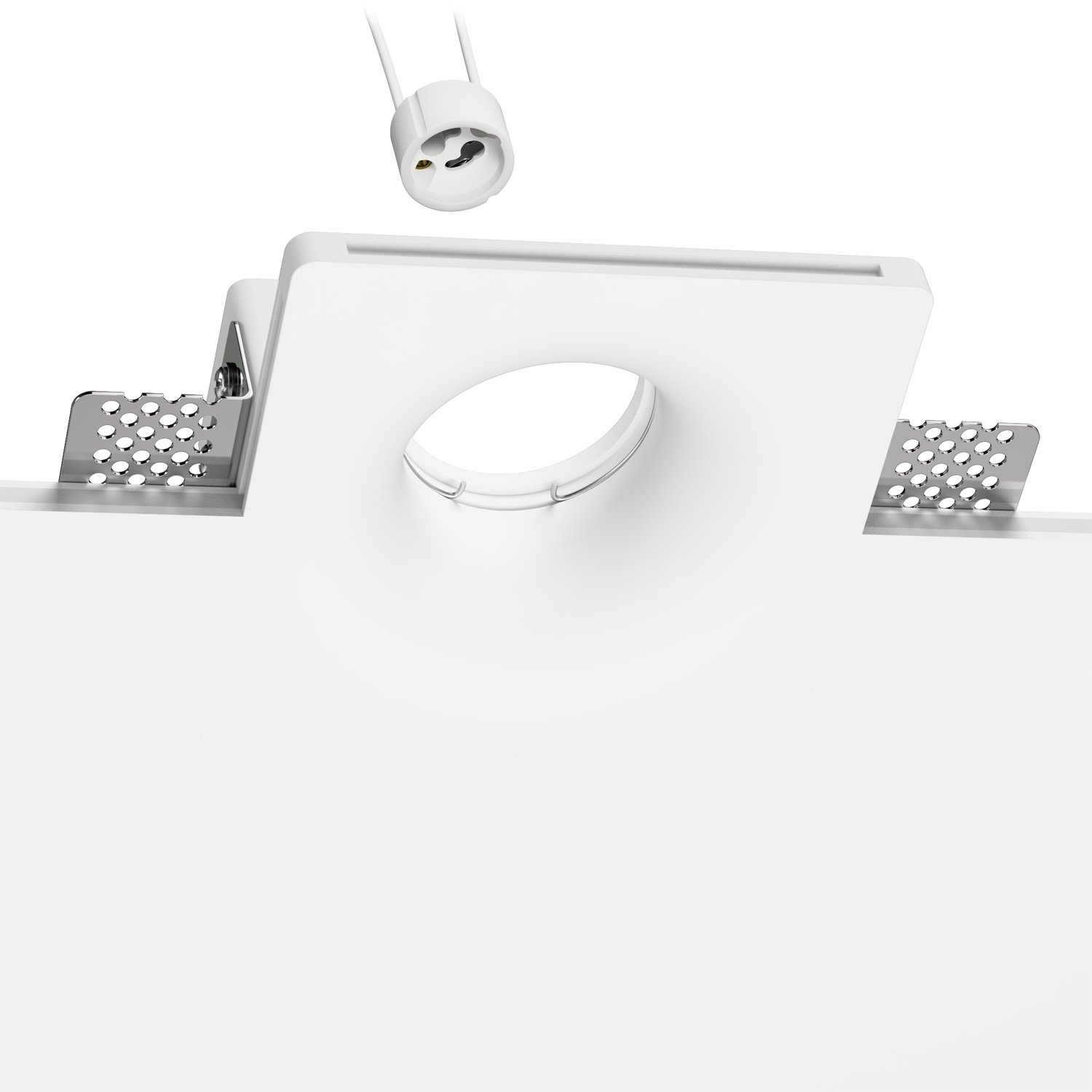 ledscom.de Recessed Ceiling Light GIEDI, Plaster, White matt, 12 x 12cm, 1x GU10 max. 15W