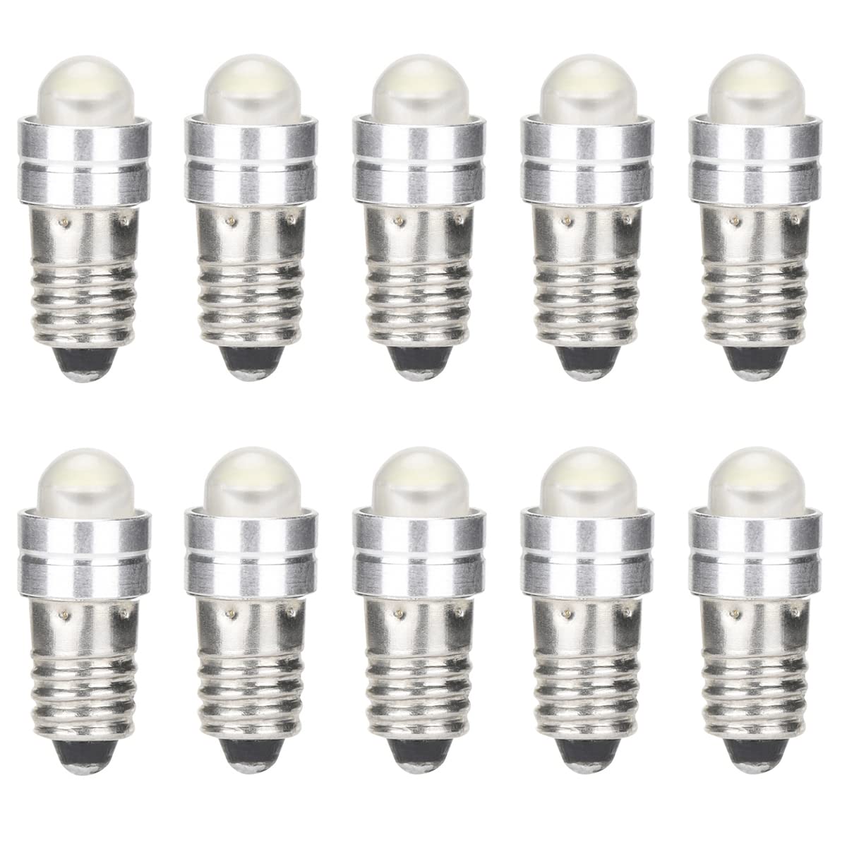 GutReise E5(E5.5) LED Bulbs,10PCS E5 Screw Bulb Lamps DC12V Cold White 0.2Watts 6-7Lm (12V, Cold White)