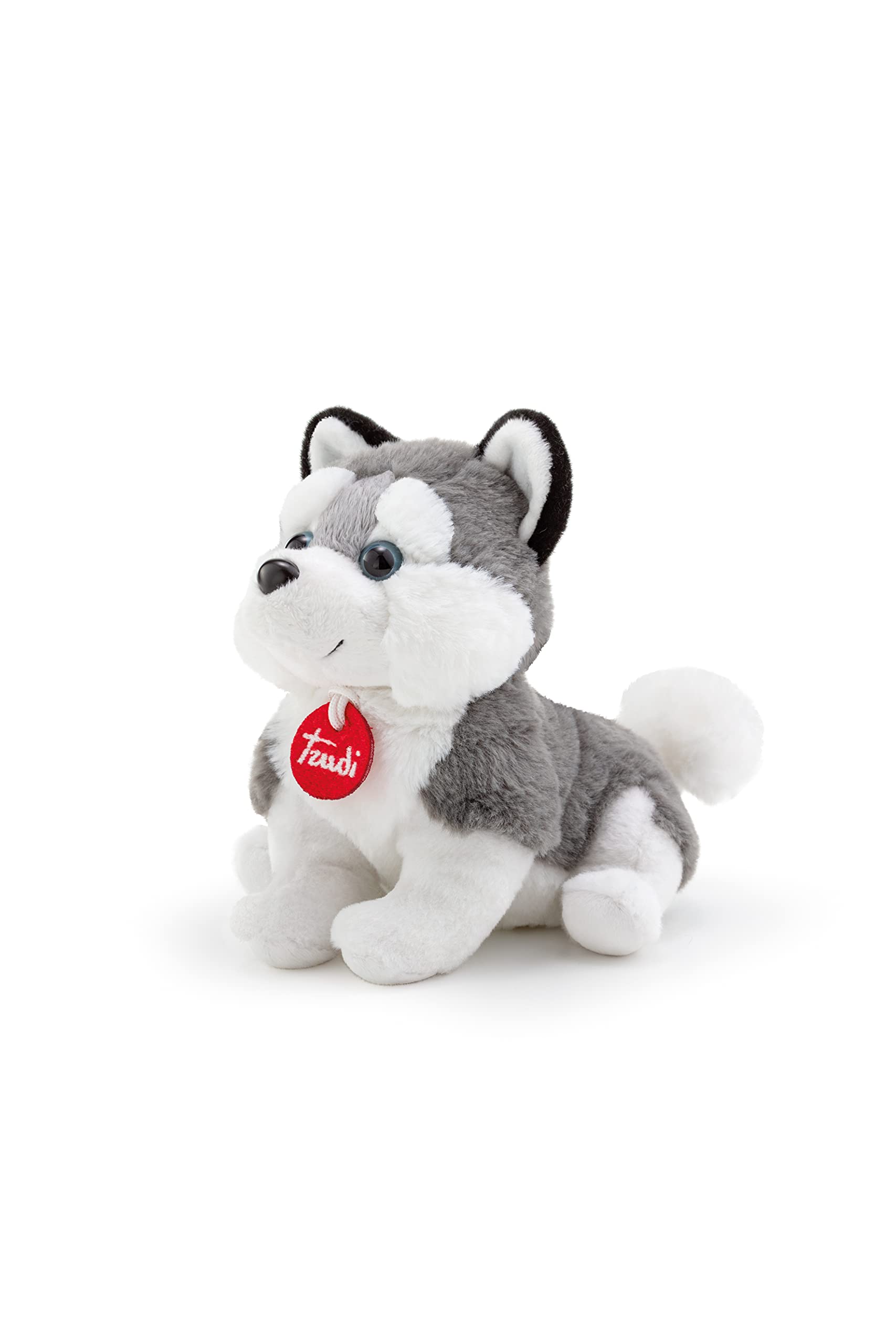 Trudi Puppy Husky Plush Toy - Soft Puppy Stuffed Animal, Fire Retardant Polyester, Washable, for Christmas and Birthdays, Made in Italy Tradition, 15x18x18 cm