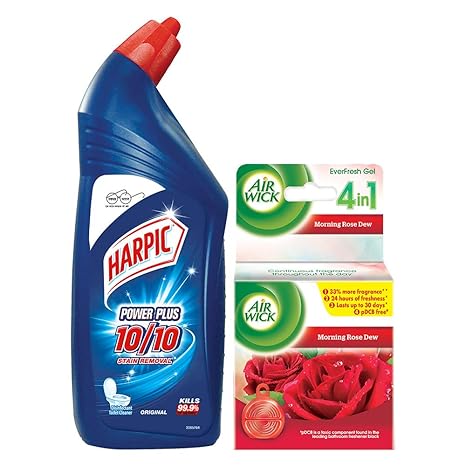 Harpic Household Combo (Harpic - 1 L (Original), Airwick Ever Fresh Gel - 50 g (Rose))