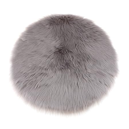 Homyl Künstlich Schaffell-Teppich Flauschig Bereich Teppich Fußmatte Sitzkissen Kinderspielmatte Farbwahl - Grau